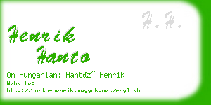 henrik hanto business card